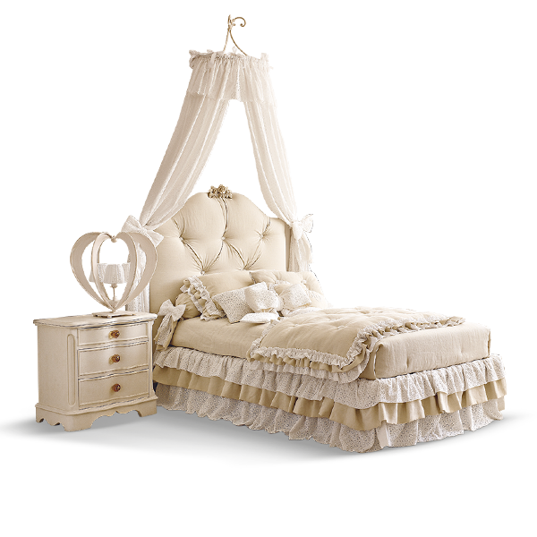 
<strong>VICKY</strong> letto <br>
<strong>0335</strong> comò<br>
<strong>0337</strong> comodino_nightstand<br>
<strong>0231B</strong> baldacchino a parete<br>
<strong>0231TB</strong> set teli  baldacchino<br>
<strong>4010</strong> specchiera rotonda arricciata<br>
<strong>4029</strong> specchiera rettangolare arricciata<br>
<strong>2133</strong> lampada cuore 3 luci<br>
<strong>2139</strong> lampadario cuore 6 luci<br>
<strong>2143</strong> piantana cuore 3 luci<br>
<strong>IL06</strong> tappeto cuore piccolo lilla<br>
<strong>6801</strong> Clotilde poltrona